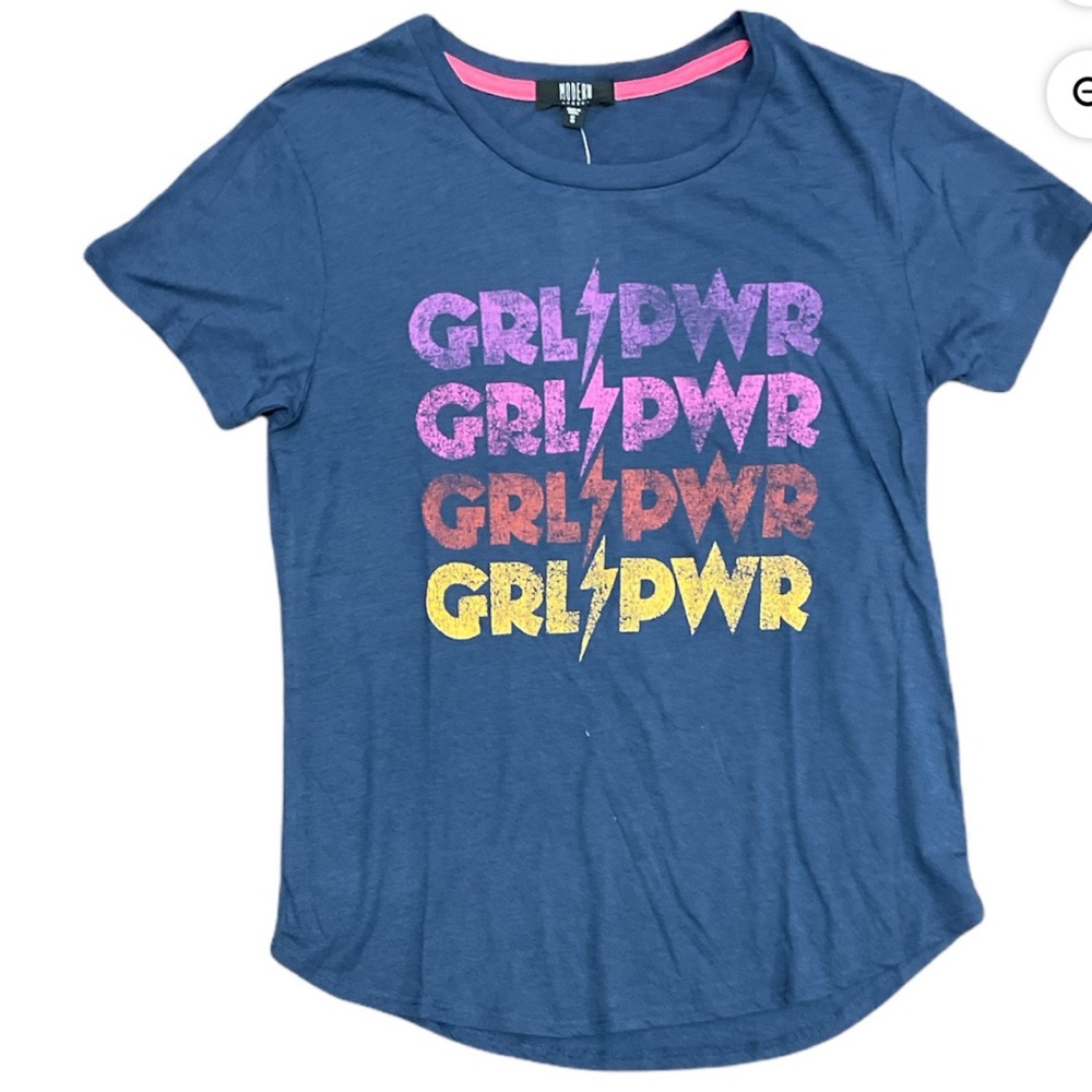 Modern Canvas Ladies Statement T-Shirt, Girl Power, Soft Jersey Fabric (XL)